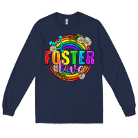Navy Foster Love Pride Lgbtq Long Sleeve Tee - BundleAndBundleShop