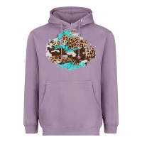 Lavender cowhide leopard turquoise patch Heavyweight Hoodie - AdoDesignShop