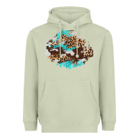 Matcha cowhide leopard turquoise patch Heavyweight Hoodie - AdoDesignShop
