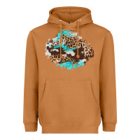 Meerkat cowhide leopard turquoise patch Heavyweight Hoodie - AdoDesignShop