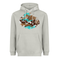 Moon Dust cowhide leopard turquoise patch Heavyweight Hoodie - AdoDesignShop