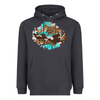 Smoke cowhide leopard turquoise patch Heavyweight Hoodie - AdoDesignShop