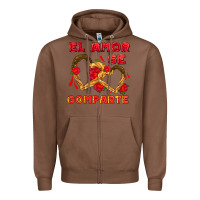 Chestnut el amor se comparte with churros Zipper Hoodie - AdoDesignShop