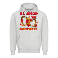 Dove Grey el amor se comparte with churros Zipper Hoodie - AdoDesignShop