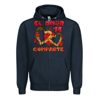 Navy el amor se comparte with churros Zipper Hoodie - AdoDesignShop