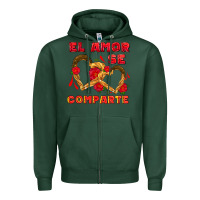 Sports Green el amor se comparte with churros Zipper Hoodie - AdoDesignShop