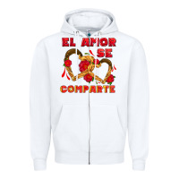 White el amor se comparte with churros Zipper Hoodie - AdoDesignShop