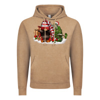 Vintage Coffee christmas gnome and tree Vintage Hoodie - FaDigitalArtStudio