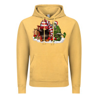 Vintage Mustard christmas gnome and tree Vintage Hoodie - FaDigitalArtStudio