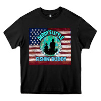 Black daddy's little fishin buddy Heavy Core Tee - TumblerDesignByShophia