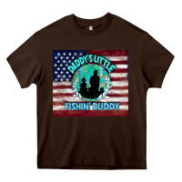 Chocolate Brown daddy's little fishin buddy Heavy Core Tee - TumblerDesignByShophia