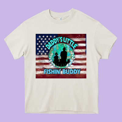 Daddy's Little Fishin Buddy Heavy Core Tee Designed By Tumblerdesignbyshophia