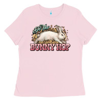Bubblegum Pink Do the Bunny hop Easter Day Ladies Tee - HowdyJamesFarm
