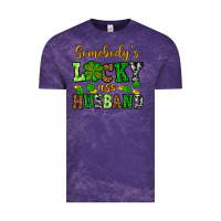 Cloud Purple St. Patrick's Somebody's lucky as husband Vintage Tee - OliviaCreatesArt