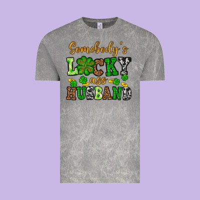 St. Patrick's Somebody's Lucky As Husband Vintage Tee Designed By Oliviacreatesart