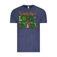 Vintage Denim St. Patrick's Somebody's lucky as husband Vintage Tee - OliviaCreatesArt