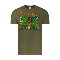 Vintage Olive St. Patrick's Somebody's lucky as husband Vintage Tee - OliviaCreatesArt