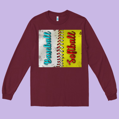 Baseball And Softball Tumbler Long Sleeve Tee Designed By Bundleandbundleshop