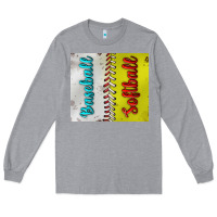 Heather Grey Baseball And Softball Tumbler Long Sleeve Tee - BundleAndBundleShop