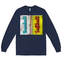 Navy Baseball And Softball Tumbler Long Sleeve Tee - BundleAndBundleShop