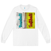 White Baseball And Softball Tumbler Long Sleeve Tee - BundleAndBundleShop