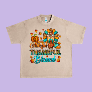 Grateful Thankful Blessed Thanksgiving Cold Drink Urban Heavy Tee Designed By Fadigitalartstudio