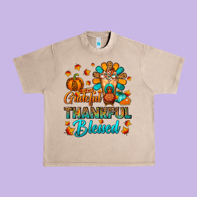 Grateful Thankful Blessed Thanksgiving Cold Drink Urban Heavy Tee Designed By Fadigitalartstudio