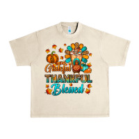 Sandshell Grateful Thankful Blessed Thanksgiving Cold Drink Urban Heavy Tee - FaDigitalArtStudio