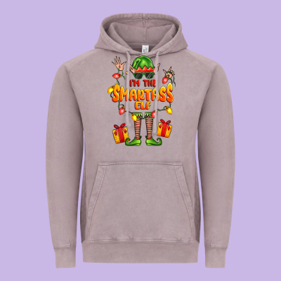 Im The Smartass Elf Vintage Hoodie Designed By Fadigitalartstudio