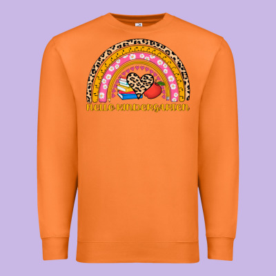 Back To School Rainbow Hello Kindergarten Premium Sweatshirt Designed By Adodesignshop