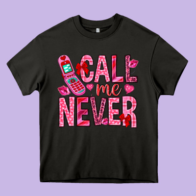 Call Me Never Valentine's Day Heavy Core Tee Designed By Howdyjamesfarm