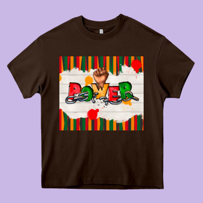 Juneteenth Black Power Heavy Core Tee Designed By Tumblerdesignbyshophia