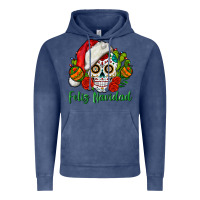 Vintage Denim Feliz Navidad Skull Vintage Hoodie - BundleAndBundleShop