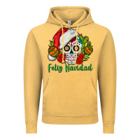 Vintage Mustard Feliz Navidad Skull Vintage Hoodie - BundleAndBundleShop
