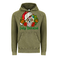 Vintage Olive Feliz Navidad Skull Vintage Hoodie - BundleAndBundleShop