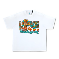 White Love Thanksgiving Gobble And Frappe Urban Heavy Tee - FaDigitalArtStudio