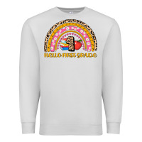 Dove Grey back to school rainbow hello first grade Premium Sweatshirt - AdoDesignShop