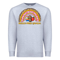Heather Grey back to school rainbow hello first grade Premium Sweatshirt - AdoDesignShop