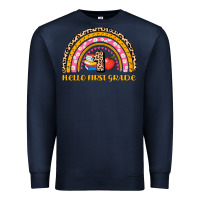 Navy back to school rainbow hello first grade Premium Sweatshirt - AdoDesignShop