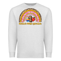 Oatmeal Heather back to school rainbow hello first grade Premium Sweatshirt - AdoDesignShop