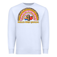 White back to school rainbow hello first grade Premium Sweatshirt - AdoDesignShop
