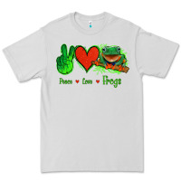 Dove Grey Peace Love Frogs Premium Tee - Jasminsmagicworld