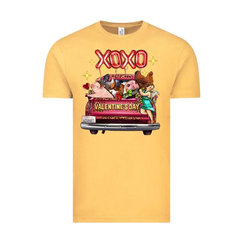 Valentine's Day Truck Farm Animals Cupid Xoxo Vintage Tee by FaDigitalArtStudio | Teevron