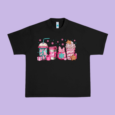 Pink Christmas Coffee Urban Heavy Tee Designed By Jasminsmagicworld