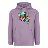 Lavender cowhide leopard turquoise patch Heavyweight Hoodie - AdoDesignShop