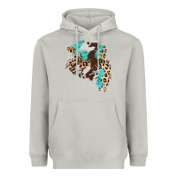 Moon Dust cowhide leopard turquoise patch Heavyweight Hoodie - AdoDesignShop
