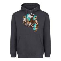 Smoke cowhide leopard turquoise patch Heavyweight Hoodie - AdoDesignShop