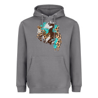 Storm cowhide leopard turquoise patch Heavyweight Hoodie - AdoDesignShop
