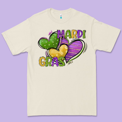Mardi Gras Heart Premium Tee Designed By Cowgirlartshop