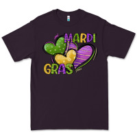 Plum mardi gras heart Premium Tee - CowGirlArtShop